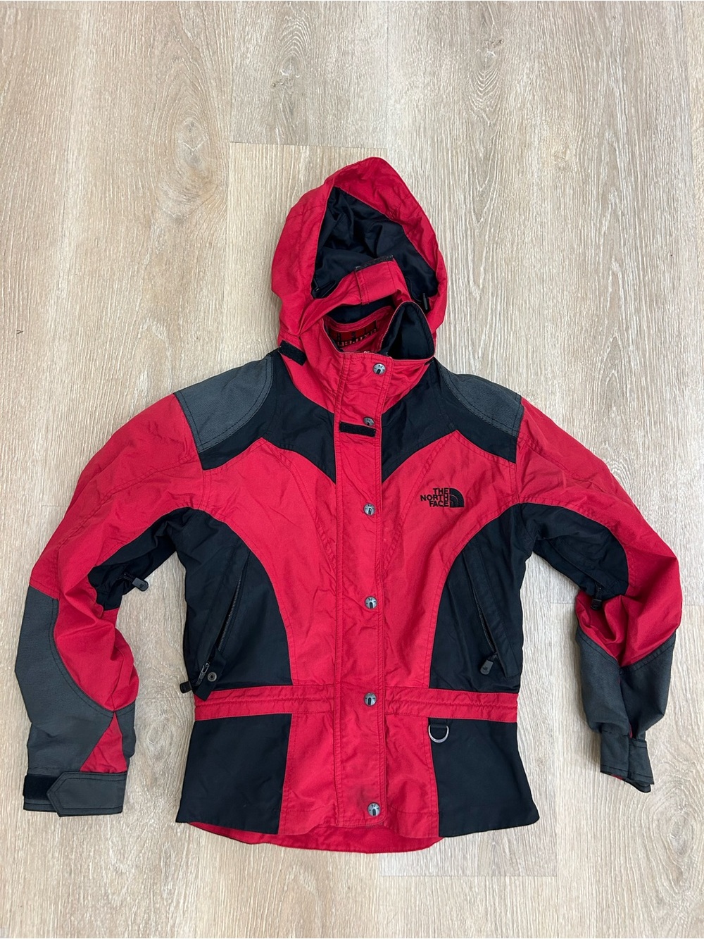 The North Face Women’s Hooded Jacket Red Black Size 4 Small